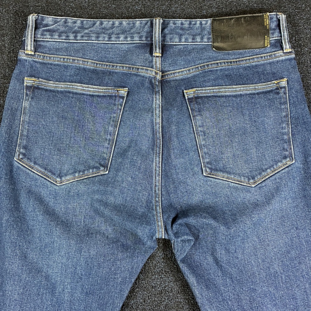 Buck Mason Maverick Slim Jeans Mens 33x34 [Fits 33x33] Button Fly Double Dipped - Picture 12 of 16